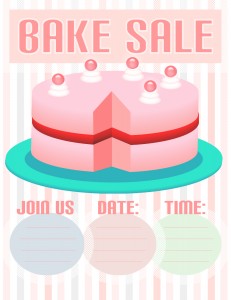 bake sale flyer - Pink Cake Bake Sale