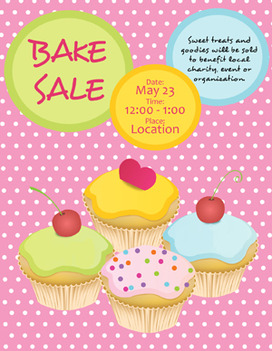 free bake sale flyer - cute overload