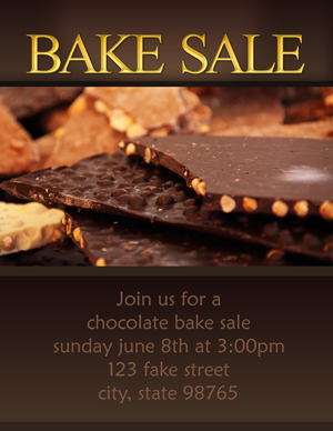 Chocolate bake sale template