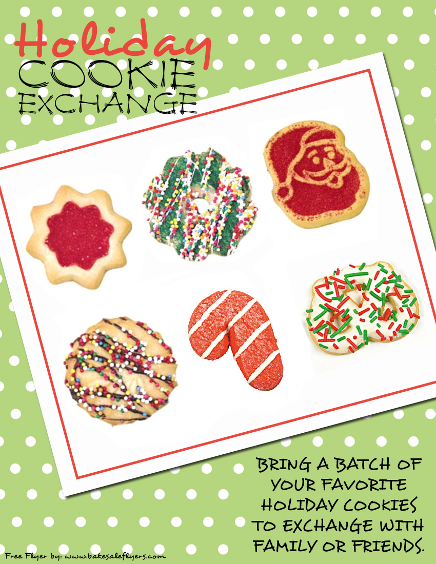 Cookie Exchange Invitations Bake Sale Flyers Free Flyer Designs