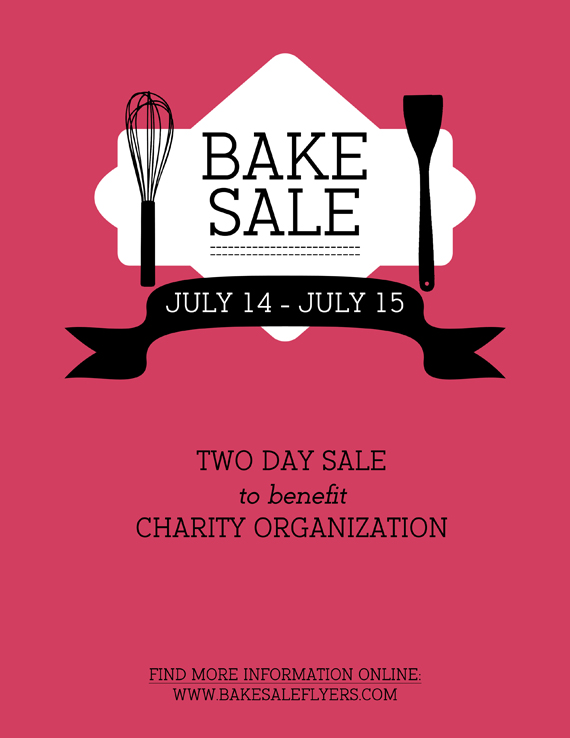 bake sale sign template