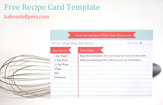 Recipe Card Template For Publisher from bakesaleflyers.com