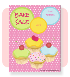 cupcake bake sale flyer
