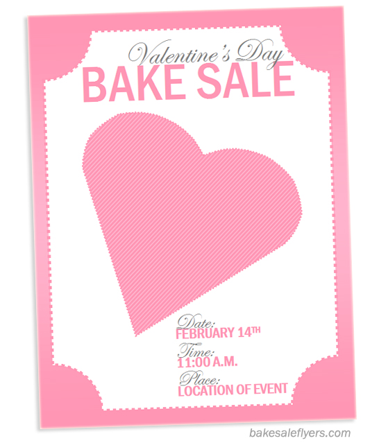 Valentine s Day Flyer Template Bake Sale Flyers Free Flyer Designs