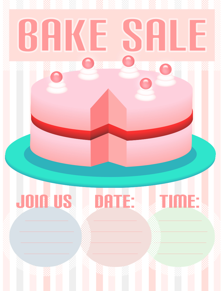 Bake Sale Flyer Template Pink Cake Bake Sale Flyers Free Flyer Designs