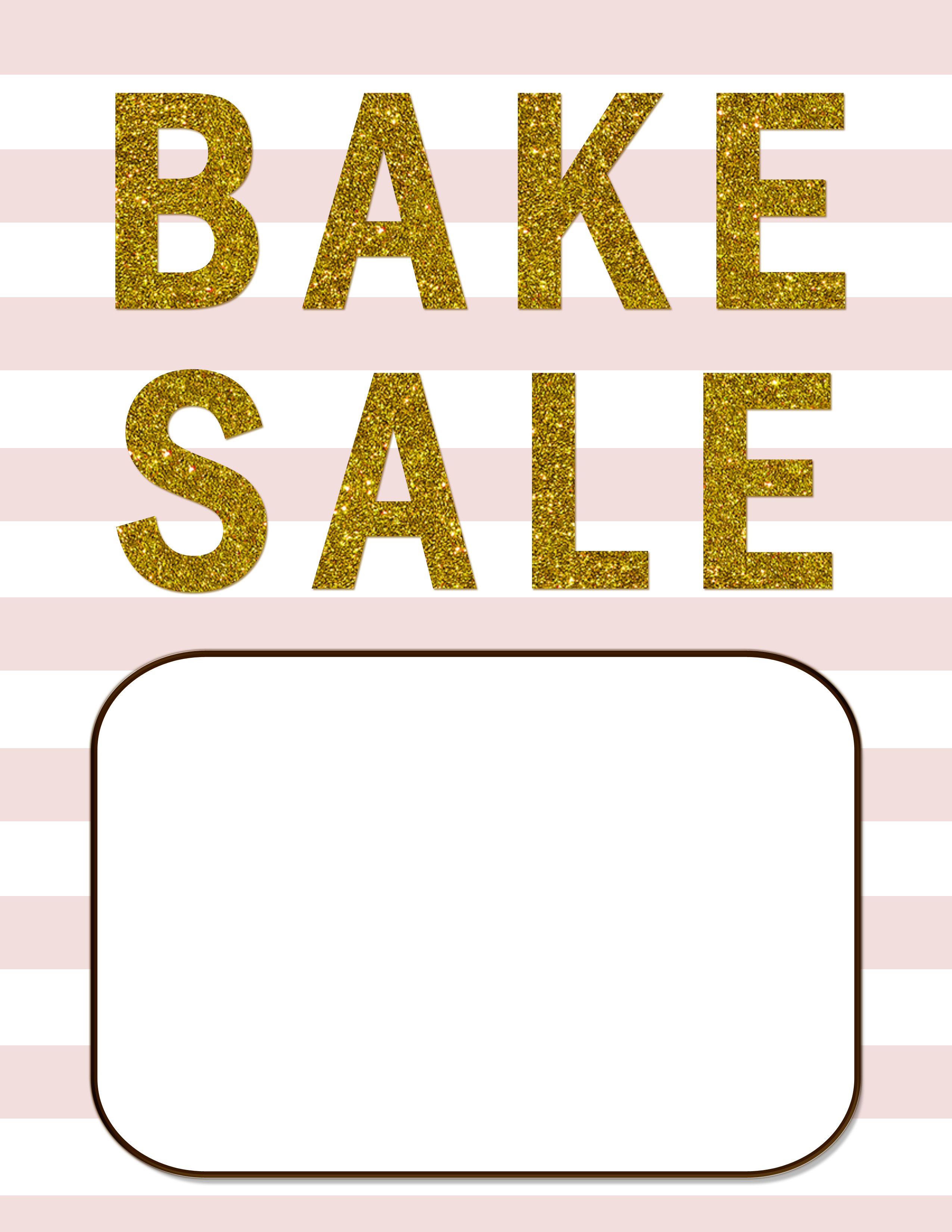 Blush Pink and Gold Glitter Bake Sale Flyer - Bake Sale Flyers - Free ...